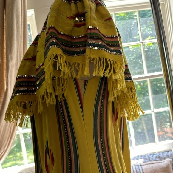 MARINA St Barth high low fringe detailed maxi dress. Sequence details on stripes - Picture 6 of 7